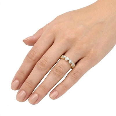 4.15ctw Heart Shaped Diamond Eternity Band