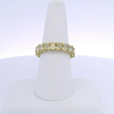 6.40CTW CUSHION CUT YELLOW DIAMOND ETERNITY BAND