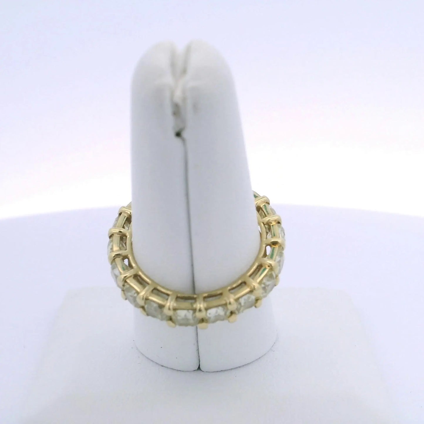 6.40CTW CUSHION CUT YELLOW DIAMOND ETERNITY BAND