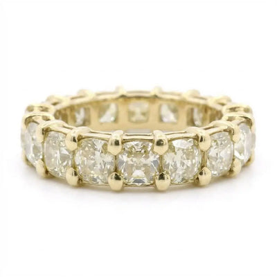 6.40ct Cushion Cut Yellow Diamond Eternity Band