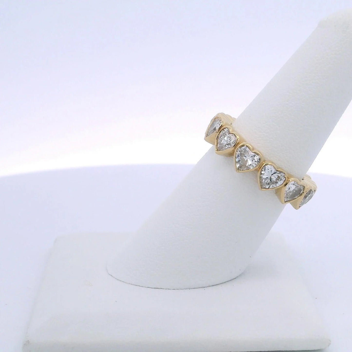 4.33CTW HEART BRILLIANT CUT DIAMOND ETERNITY BAND