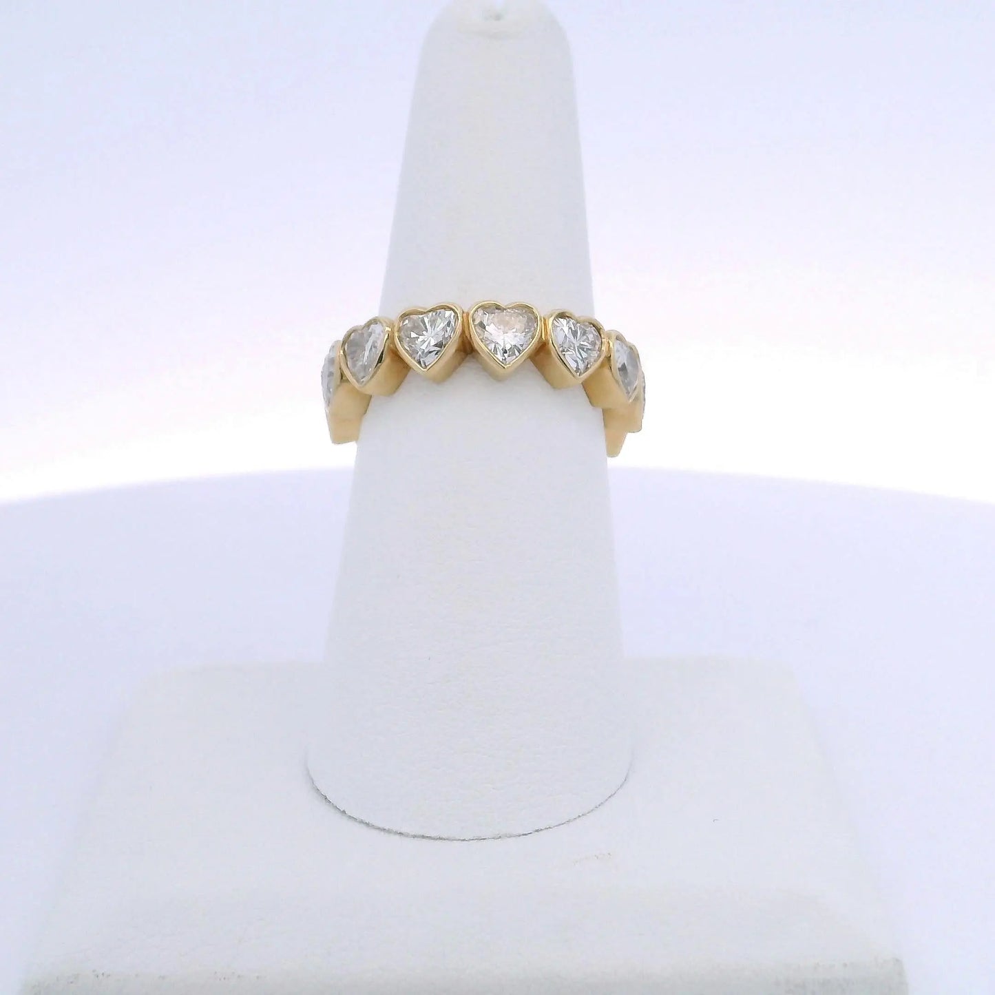 4.33CTW HEART BRILLIANT CUT DIAMOND ETERNITY BAND