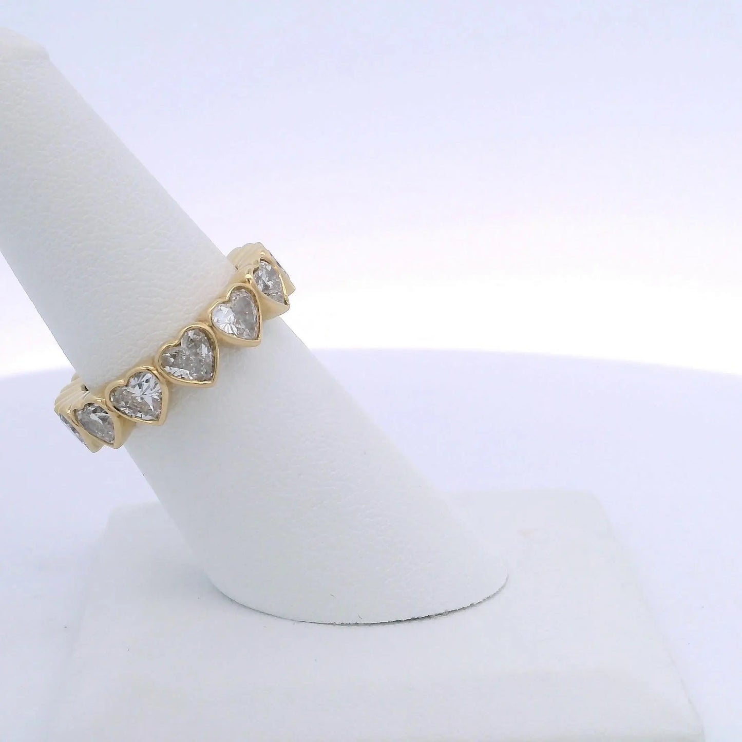 4.33CTW HEART BRILLIANT CUT DIAMOND ETERNITY BAND