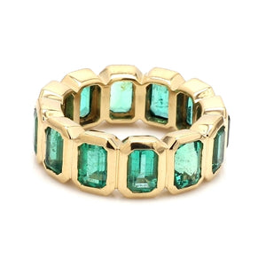 6.45ctw Emerald-Cut Emerald Eternity Band