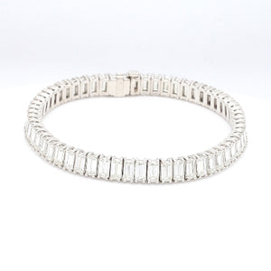 15.19ctw Emerald Cut Diamond Tennis Bracelet Platinum