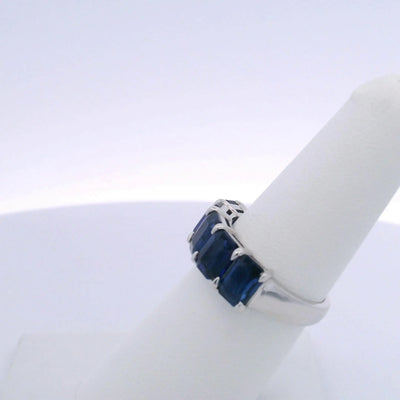 5.18CTW EMERALD CUT SAPPHIRE RING