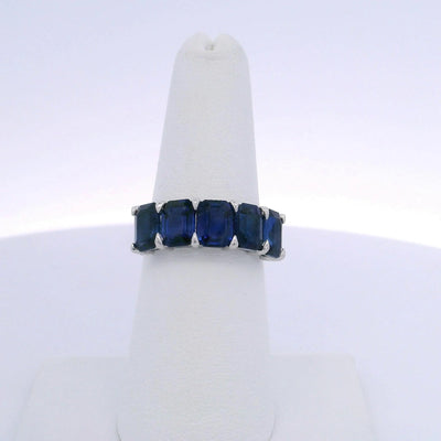 5.18CTW EMERALD CUT SAPPHIRE RING