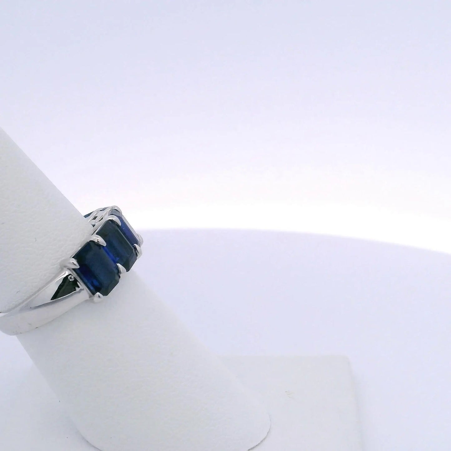 5.18CTW EMERALD CUT SAPPHIRE RING