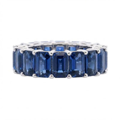11.04ctw Emerald Cut Sapphires Eternity Band