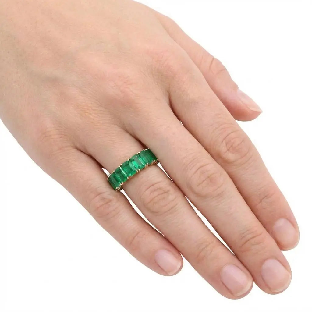 9.24ctw Emerald Eternity Band