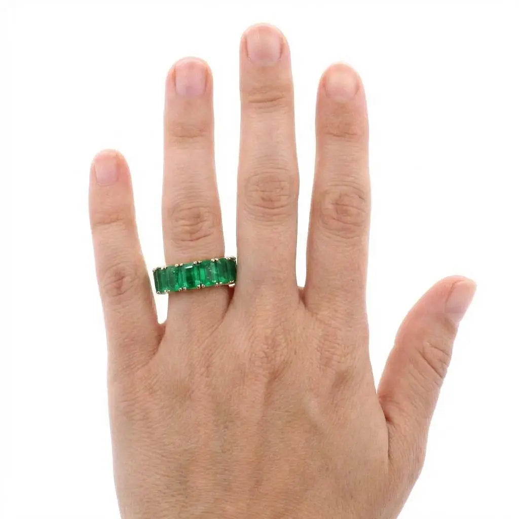 9.24ctw Emerald Eternity Band