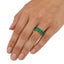 3.84ctw Emerald Cut Emerald Eternity Band