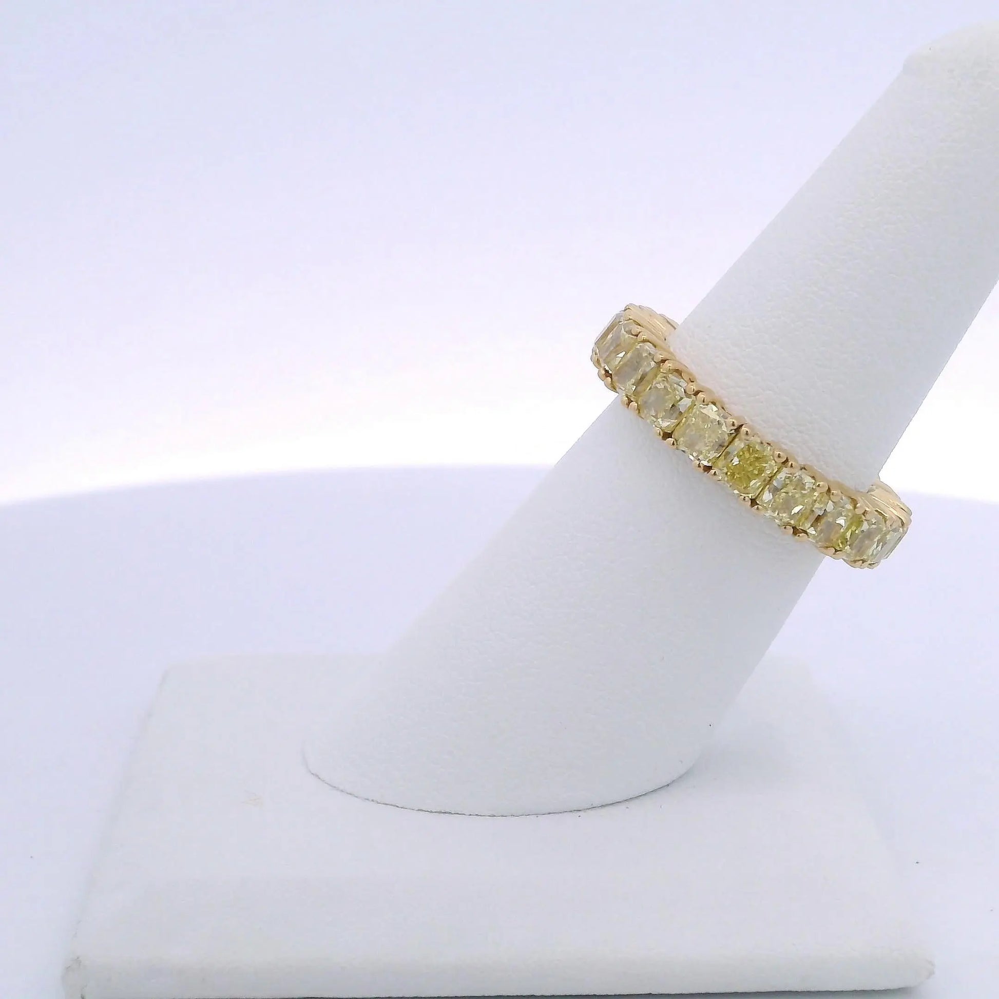 5.93CTW RADIANT CUT YELLOW DIAMOND ETERNITY BAND