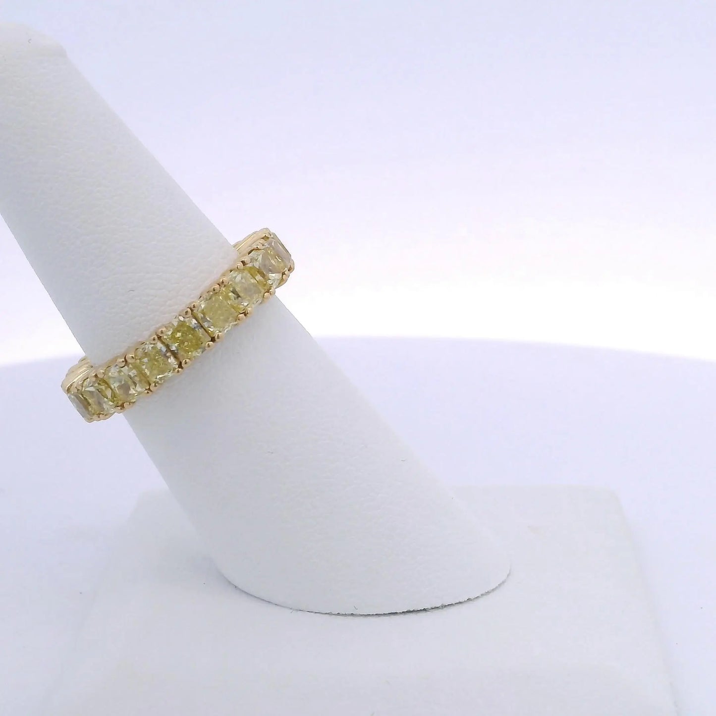 5.93CTW RADIANT CUT YELLOW DIAMOND ETERNITY BAND