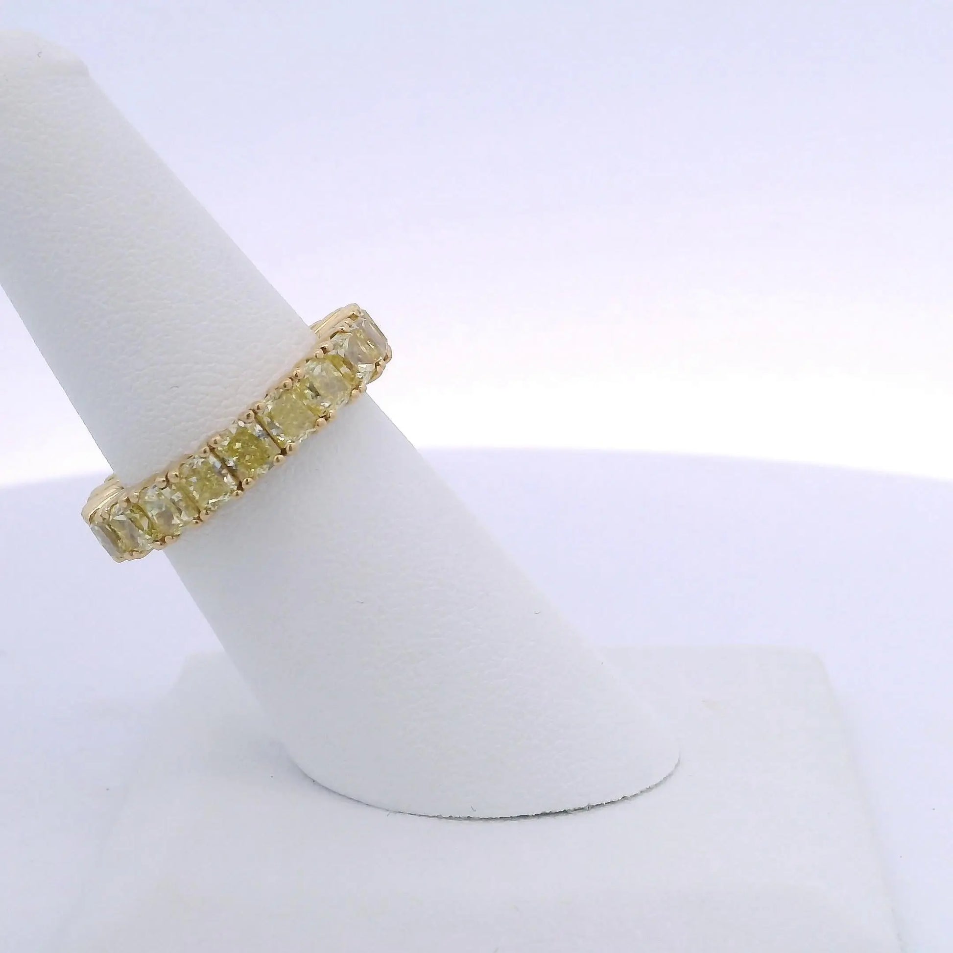 5.93CTW RADIANT CUT YELLOW DIAMOND ETERNITY BAND