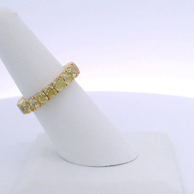 5.93CTW RADIANT CUT YELLOW DIAMOND ETERNITY BAND