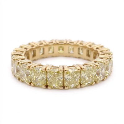 5.93ctw Radiant Cut Yellow Diamond Eternity Band