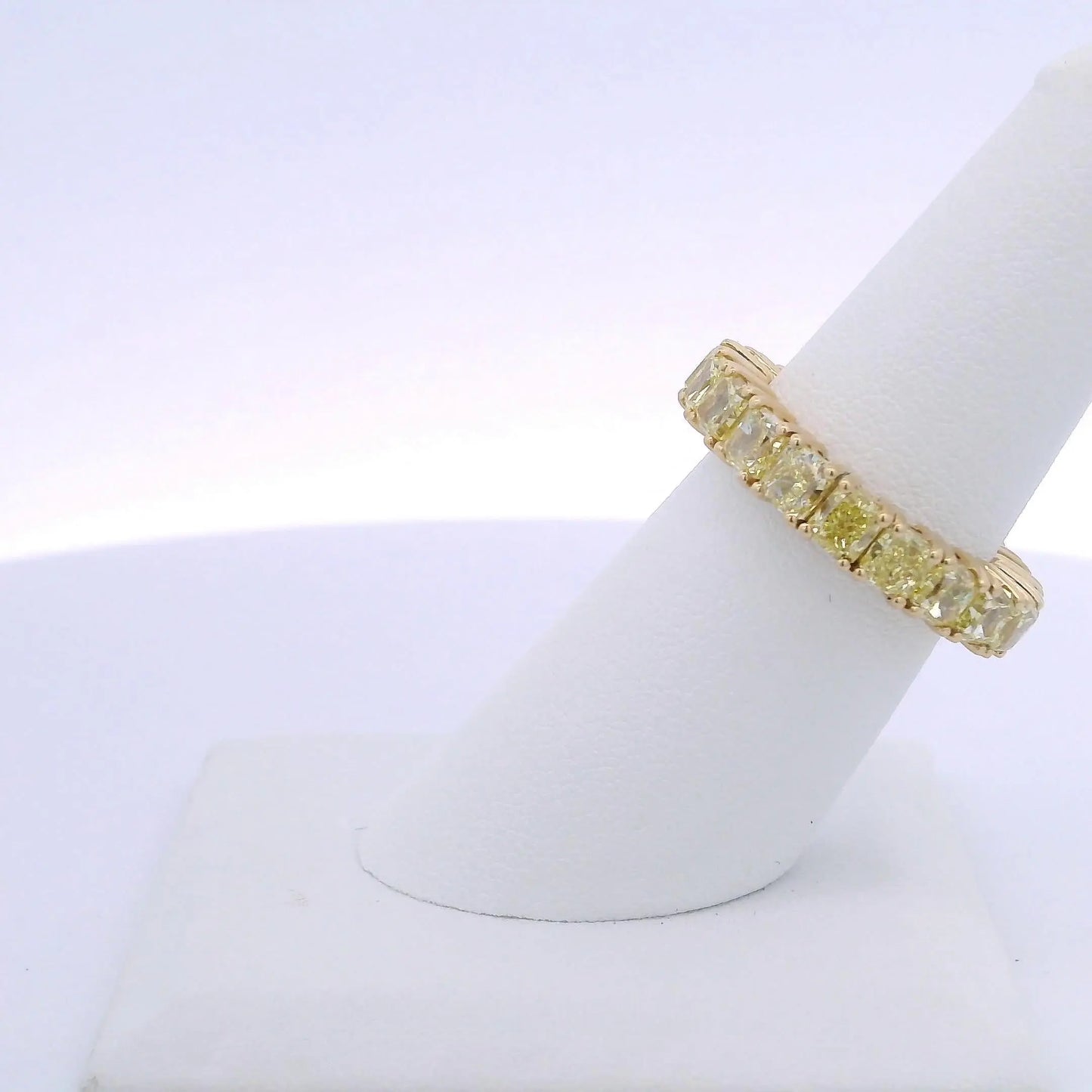 6.65CTW RADIANT CUT YELLOW DIAMOND ETERNITY BAND
