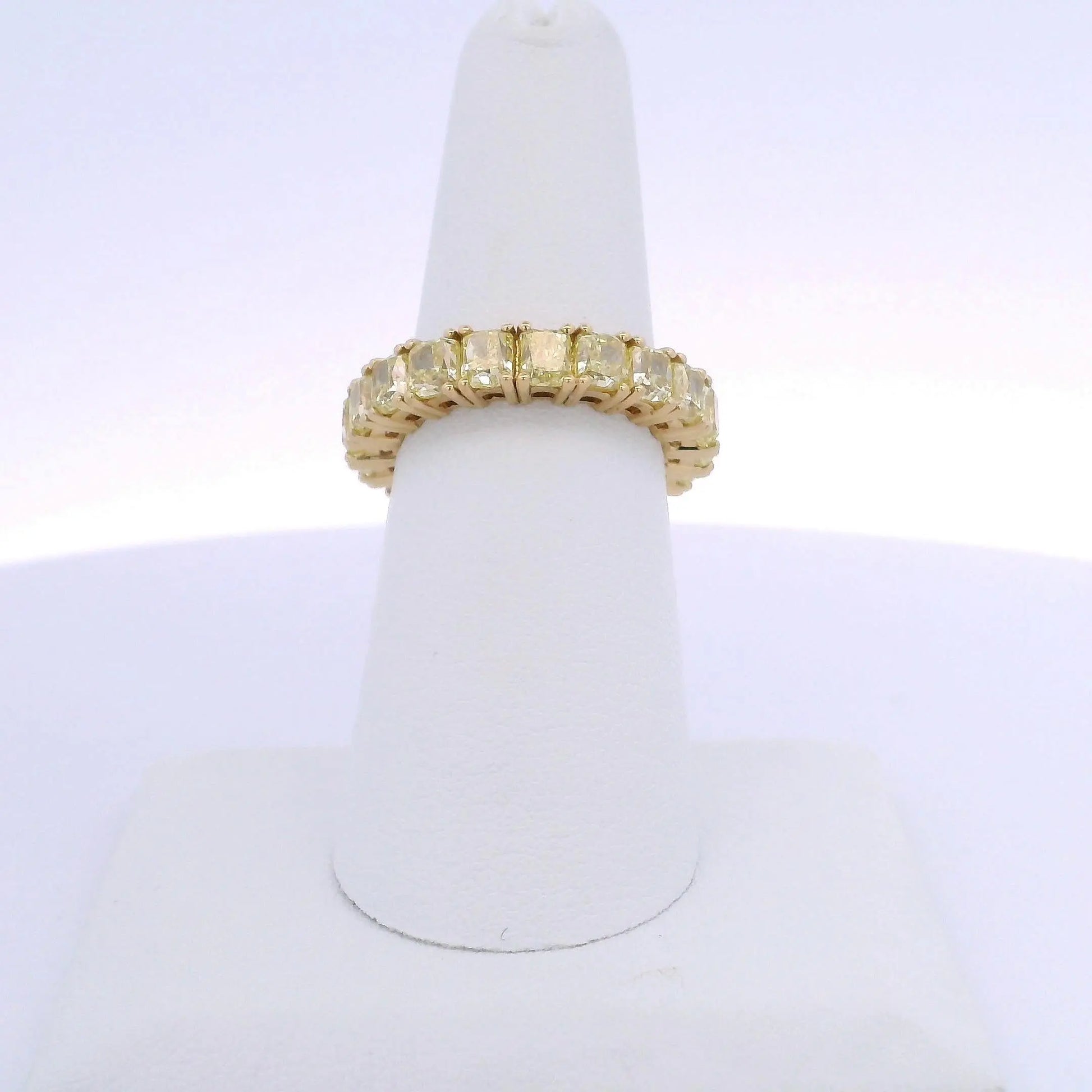 6.65CTW RADIANT CUT YELLOW DIAMOND ETERNITY BAND