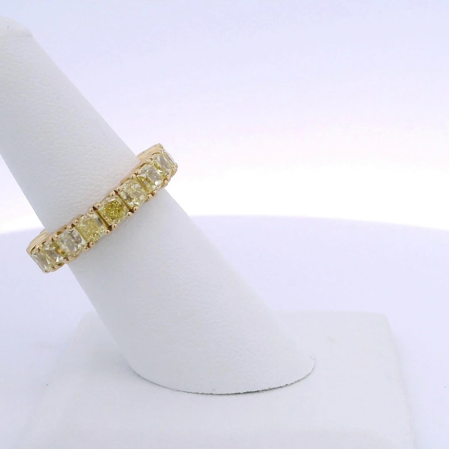 6.65CTW RADIANT CUT YELLOW DIAMOND ETERNITY BAND