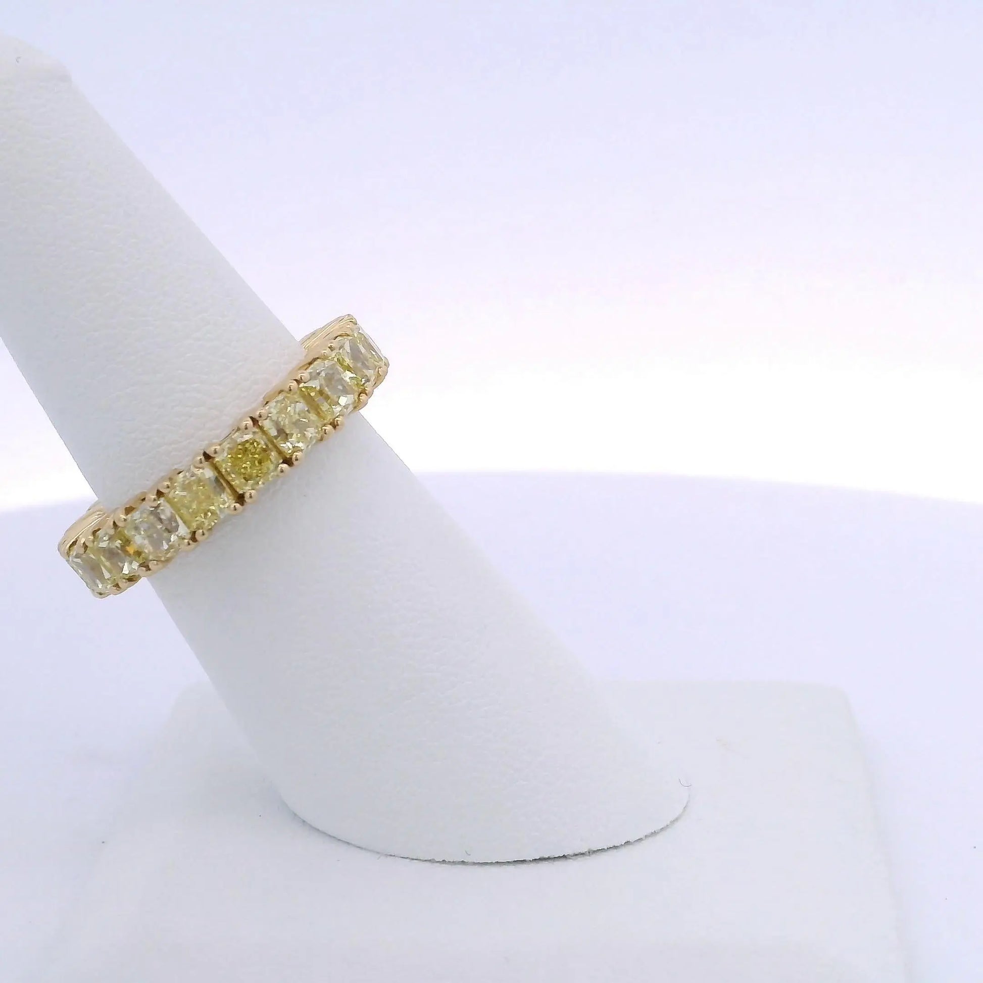 6.65CTW RADIANT CUT YELLOW DIAMOND ETERNITY BAND