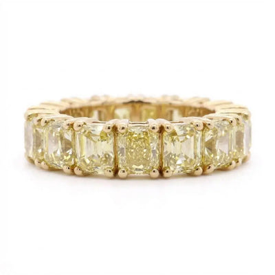 6.65ctw Radiant Cut Yellow Diamond Eternity Band