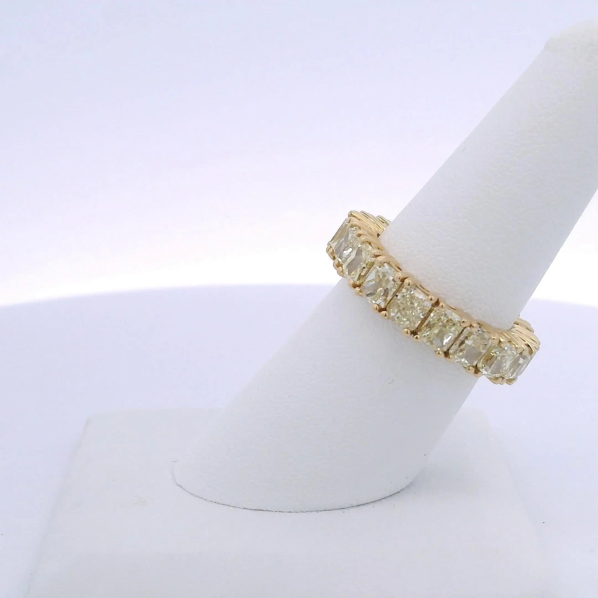 7.24CTW RADIANT CUT YELLOW DIAMOND ETERNITY BAND