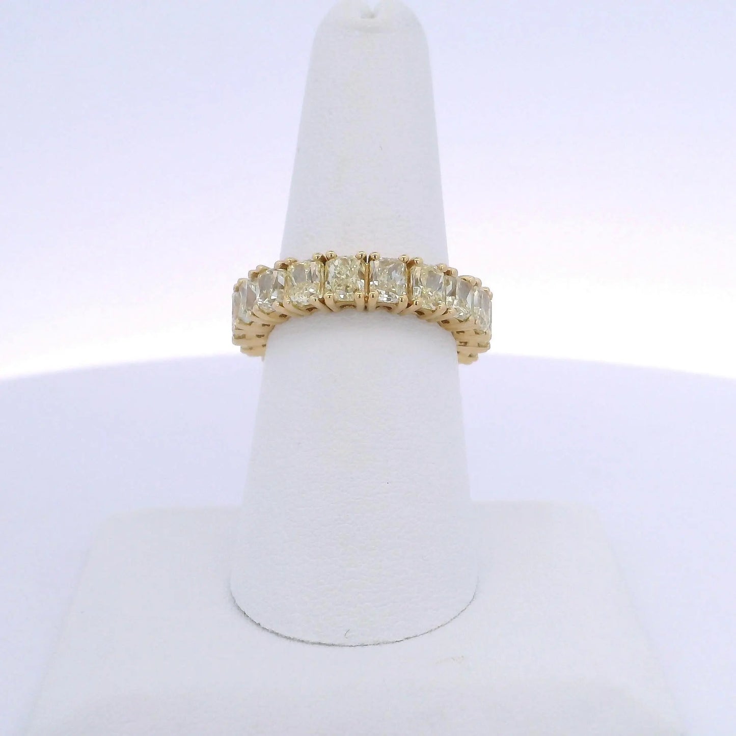 7.24CTW RADIANT CUT YELLOW DIAMOND ETERNITY BAND
