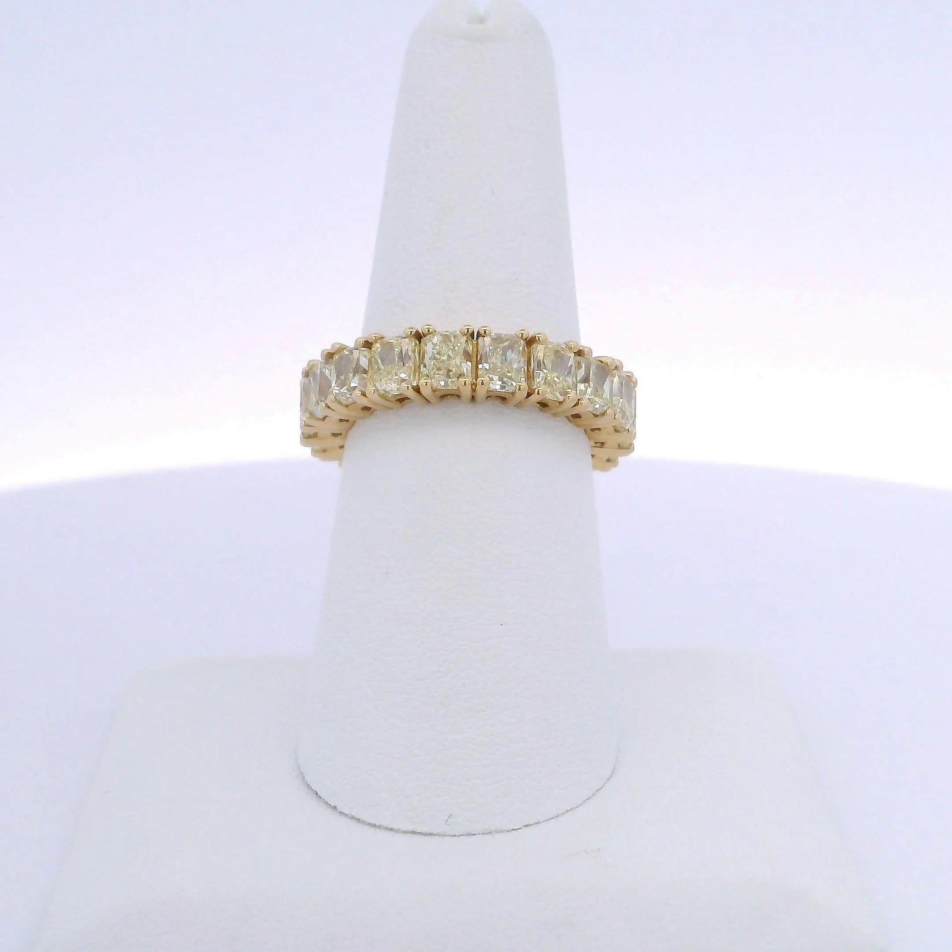 7.24CTW RADIANT CUT YELLOW DIAMOND ETERNITY BAND