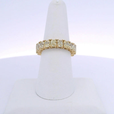 7.24CTW RADIANT CUT YELLOW DIAMOND ETERNITY BAND