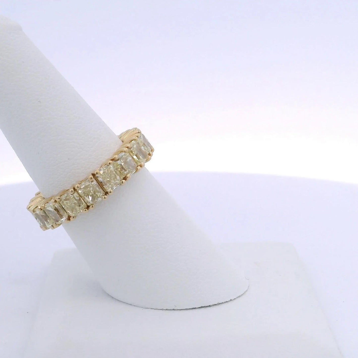 7.24CTW RADIANT CUT YELLOW DIAMOND ETERNITY BAND