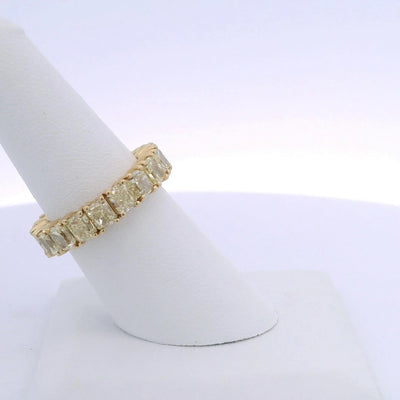 7.24CTW RADIANT CUT YELLOW DIAMOND ETERNITY BAND
