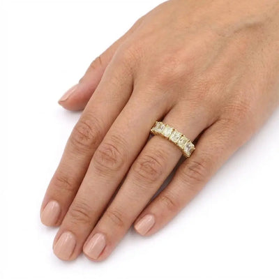 7.24ctw Radiant Cut Yellow Diamond Eternity Band