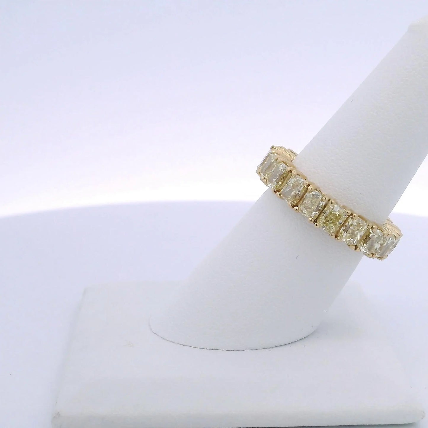 7.32CTW RADIANT CUT YELLOW DIAMOND ETERNITY BAND
