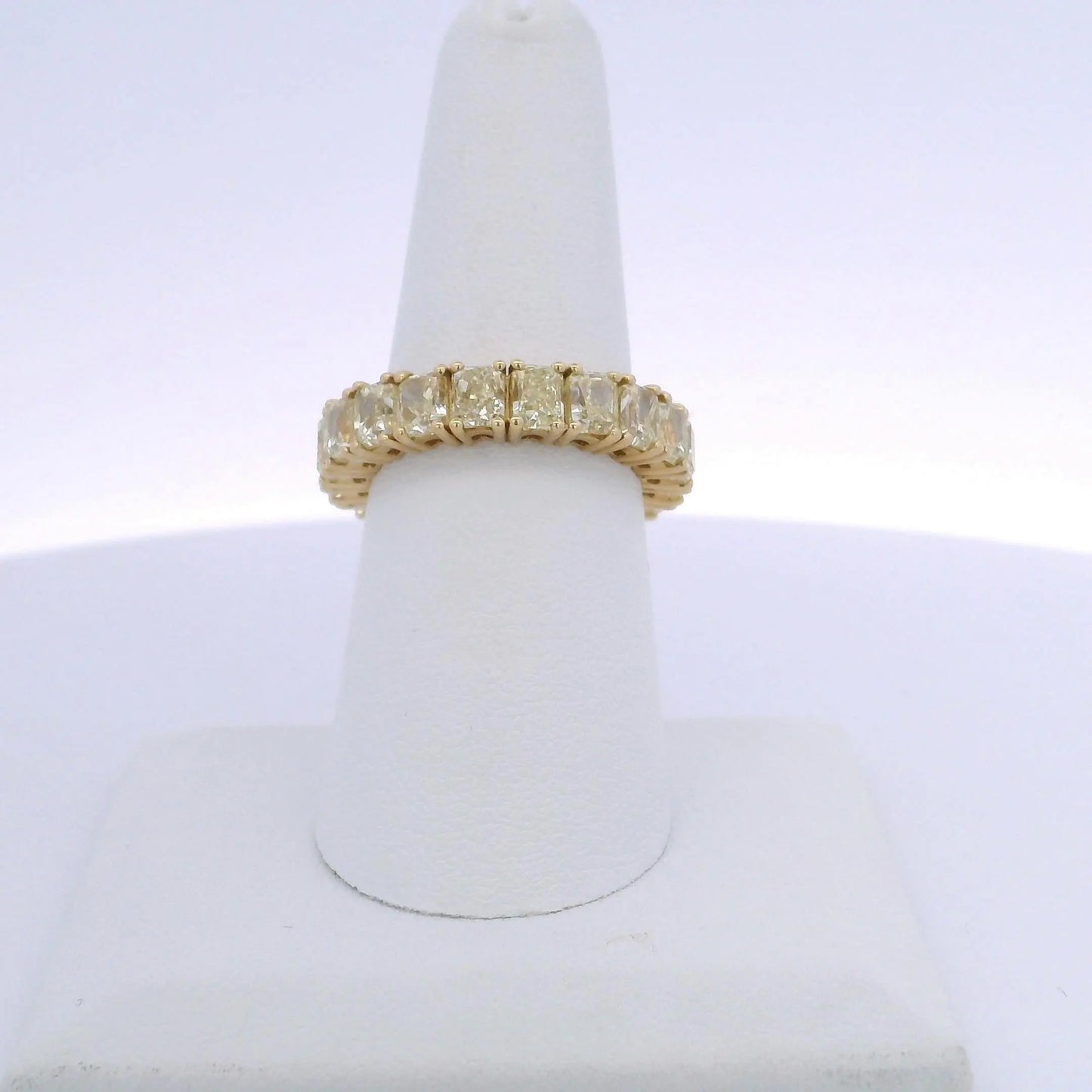 7.32CTW RADIANT CUT YELLOW DIAMOND ETERNITY BAND