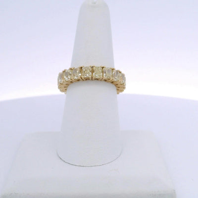 7.32CTW RADIANT CUT YELLOW DIAMOND ETERNITY BAND