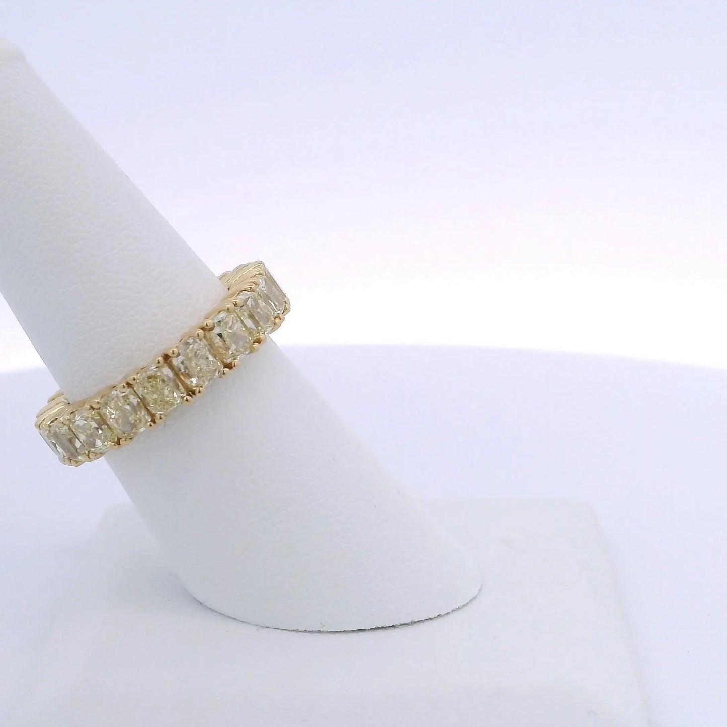 7.32CTW RADIANT CUT YELLOW DIAMOND ETERNITY BAND