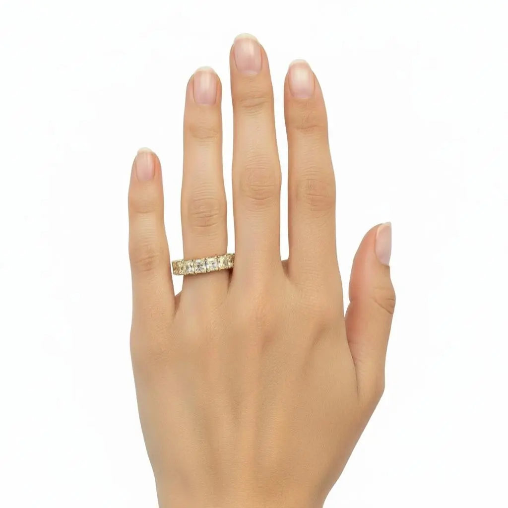 7.32ctw Radiant Cut Diamond Eternity Band