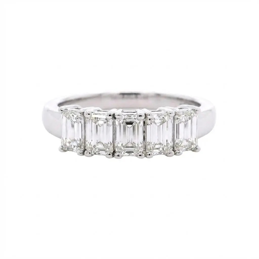 1.35ctw Emerald Cut Diamonds Eternity Band