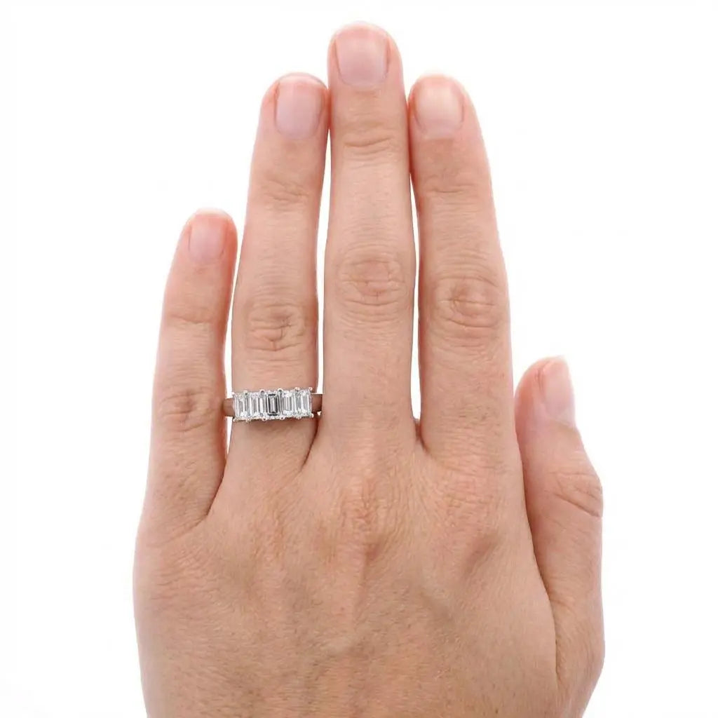 1.35ctw Emerald Cut Diamonds Eternity Band