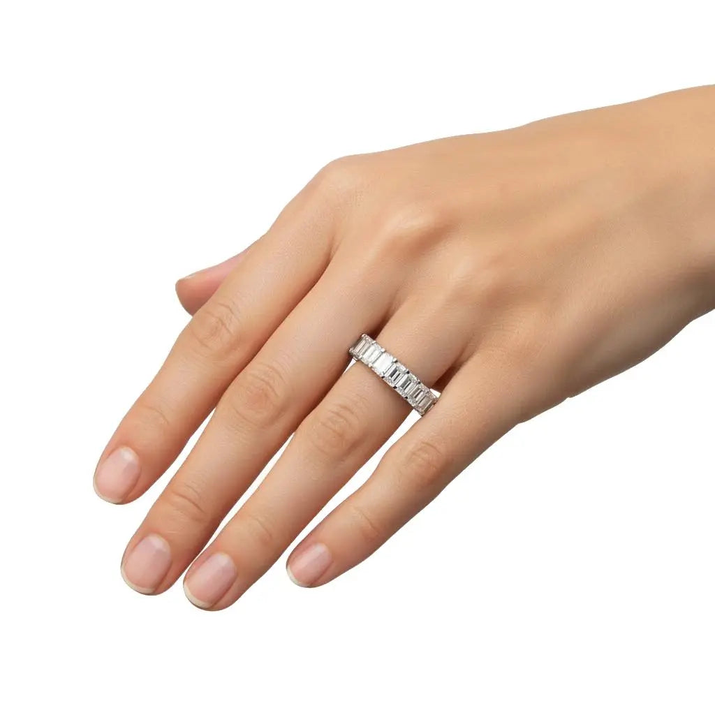 4.05ctw Emerald Cut Diamond Eternity Band