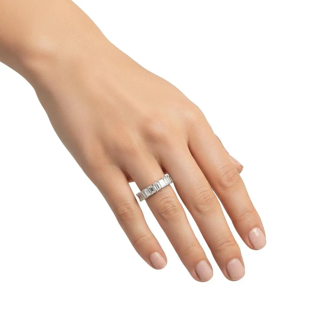 4.05ctw Emerald Cut Diamond Eternity Band