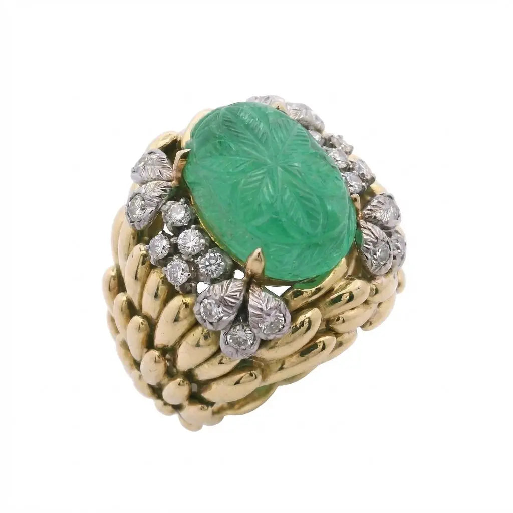 David Webb Carved Emerald