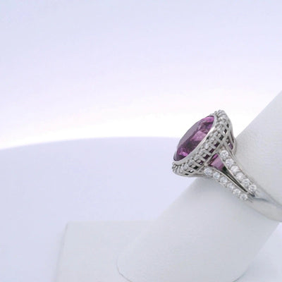 6.60CTW PINK SAPPHIRE & 1.05CTW BRILLIANT CUT DIAMOND RING