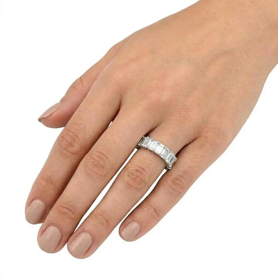 3.73ctw Emerald Cut Diamond Eternity Band