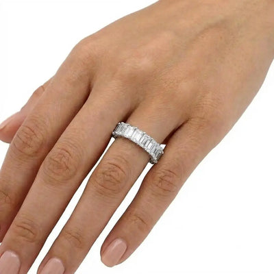 5.03ctw Emerald Cut Diamond Eternity Band