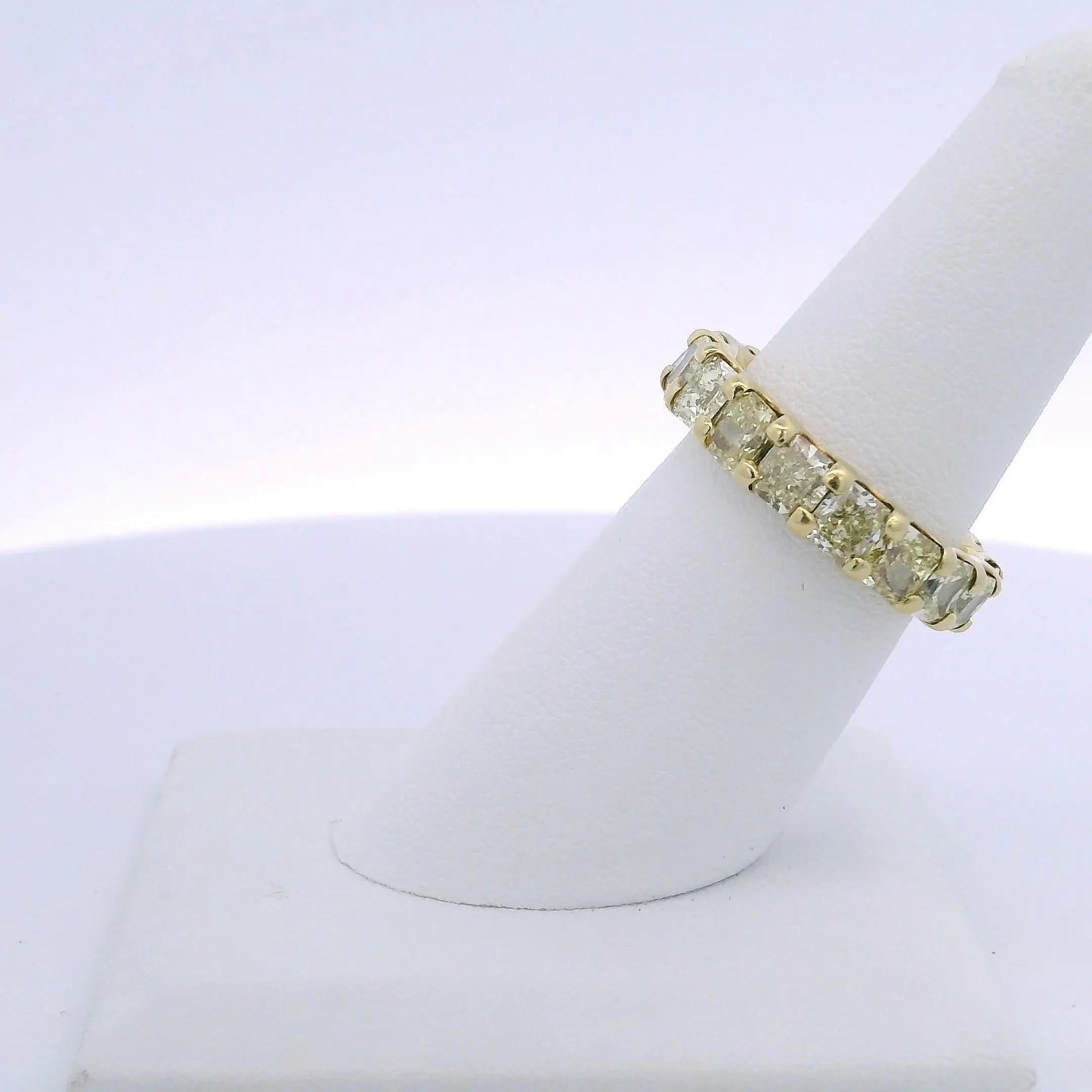 7.10CTW RADIANT CUT YELLOW DIAMOND ETERNITY BAND