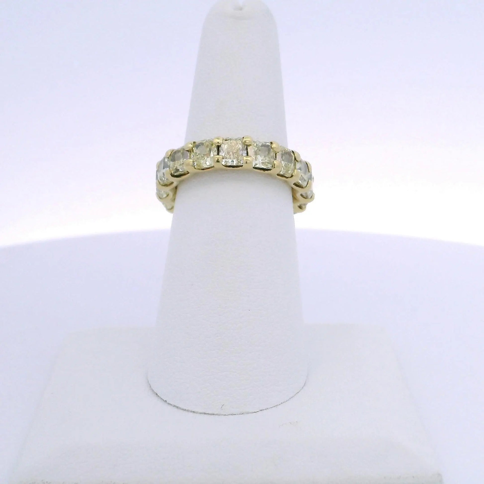 7.10CTW RADIANT CUT YELLOW DIAMOND ETERNITY BAND