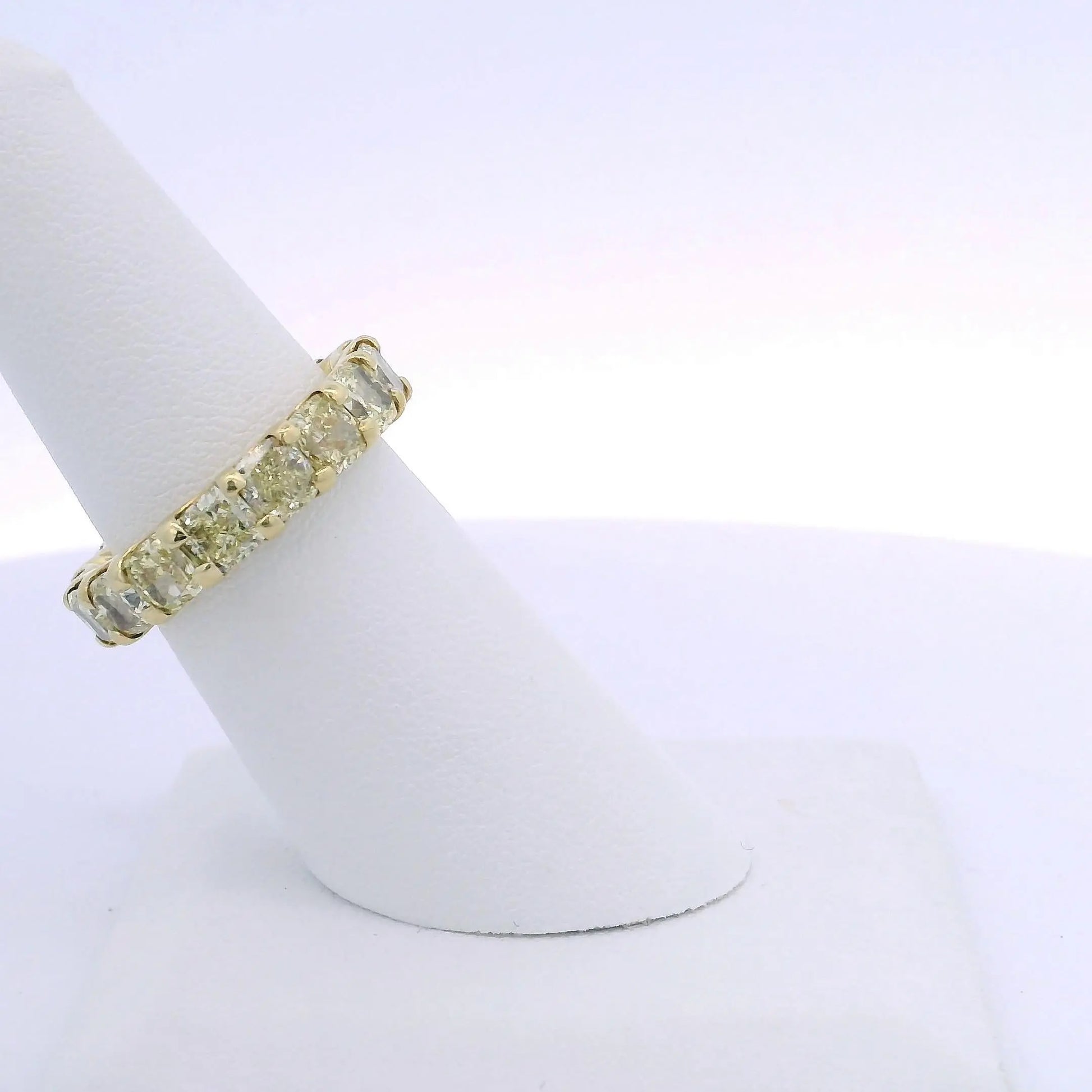 7.10CTW RADIANT CUT YELLOW DIAMOND ETERNITY BAND
