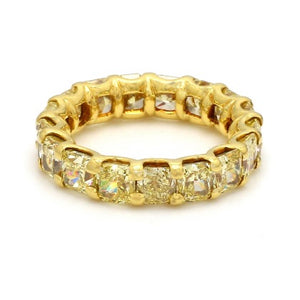 7.10ctw Fancy Intense Yellow Radiant Diamond Eternity Band